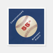 Serviette En Papier Baseball 55ème Anniversaire, Nom, Diamond Paper (Devant)