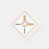 Serviette En Papier Baseball à rayures roses (Coin)
