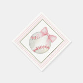 Serviette En Papier Baseball à rayures roses (Coin)