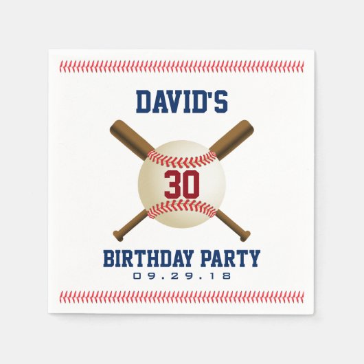 Serviette En Papier Baseball Anniversaire Soirée sportive Thème (Devant)