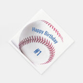 Serviette En Papier Baseball avec nom et âge fête d'anniversaire (Coin)