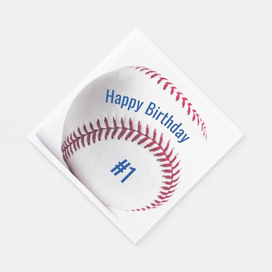 Serviette En Papier Baseball avec nom et âge fête d'anniversaire (Coin)