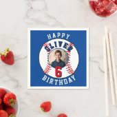 Serviette En Papier Baseball Ball Kids Photo Anniversaire (En situation)
