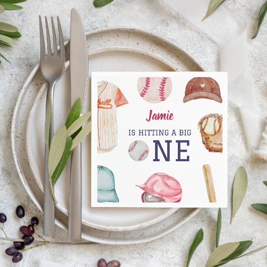Serviette En Papier Baseball Big One Boy 1er Anniversaire
