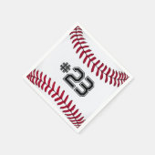 Serviette En Papier Baseball blanc avec numéro (Coin)