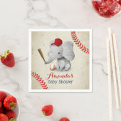 Serviette En Papier Baseball Boy Cute Elephant Baby shower (En situation)