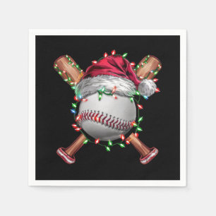 Serviette En Papier Baseball de Noël Santa Sports Xmas Vacances