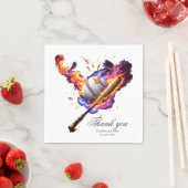 Serviette En Papier Baseball en feu. (En situation)