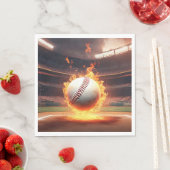 Serviette En Papier Baseball en feu dans un stade (En situation)