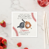 Serviette En Papier Baseball Little Rookie Home Run Anniversaire (En situation)
