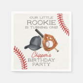 Serviette En Papier Baseball Little Rookie Home Run Anniversaire (Devant)