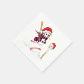 Serviette En Papier Baseball Noël Snowman Jouer Baseball (Coin)