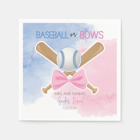 Serviette En Papier Baseball ou arcs Papier serviettes (Devant)
