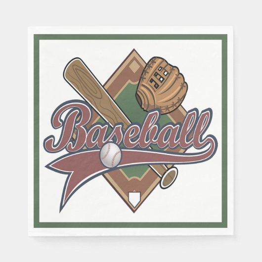 Serviette En Papier Baseball Party Napkins (Devant)