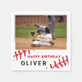 Serviette En Papier Baseball Photo Bonne fête d'anniversaire (Devant)