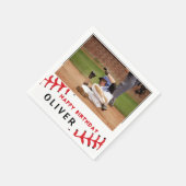 Serviette En Papier Baseball Photo Bonne fête d'anniversaire (Coin)