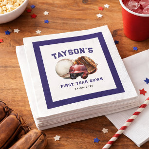 Serviette En Papier Baseball première année bas 1er anniversaire