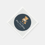 Serviette En Papier Baseball Preppy Bear 1er anniversaire (Coin)