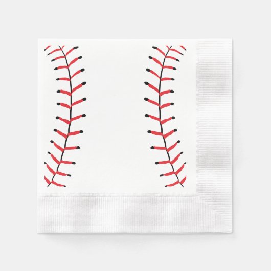 Serviette En Papier Baseball Seams Sport Style Baseball Thème (Devant)