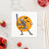 Serviette En Papier Baseball Skeleton Halloween Hommes garçons Basebal (En situation)