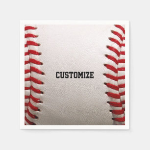 Serviette En Papier Baseball Softball Couture Texte Personnalisé