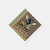 Serviette En Papier Baseball Softball Nom Numéro d'âge Anniversaire (Coin)