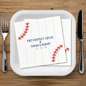 Serviette En Papier Baseball Softball Sport Heart Pinstripe Mariage