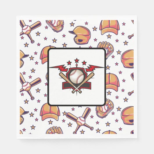 Serviette En Papier Baseball Sports  (Devant)