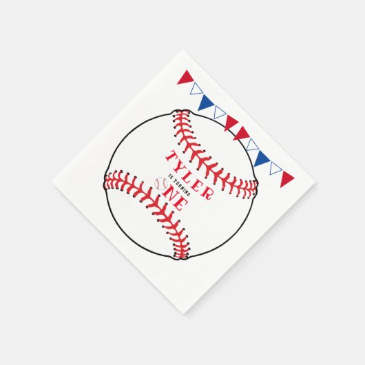 Serviette En Papier Baseball Sports 1er anniversaire (Coin)