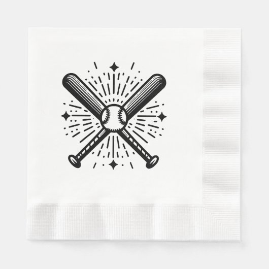 Serviette En Papier baseball vintage (Devant)