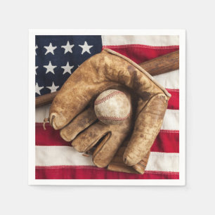 Serviette En Papier Baseball vintage