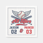 Serviette En Papier Baseball vintage Jour de l'Anniversaire (Devant)