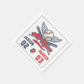 Serviette En Papier Baseball vintage Jour de l'Anniversaire (Coin)