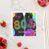 Serviette En Papier Bash Retro Rainbow Splash fête d'anniversaire des  (En situation)