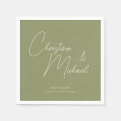 Serviette En Papier Basil ・ Script manuscrit (Devant)