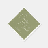 Serviette En Papier Basil ・ Script manuscrit (Coin)