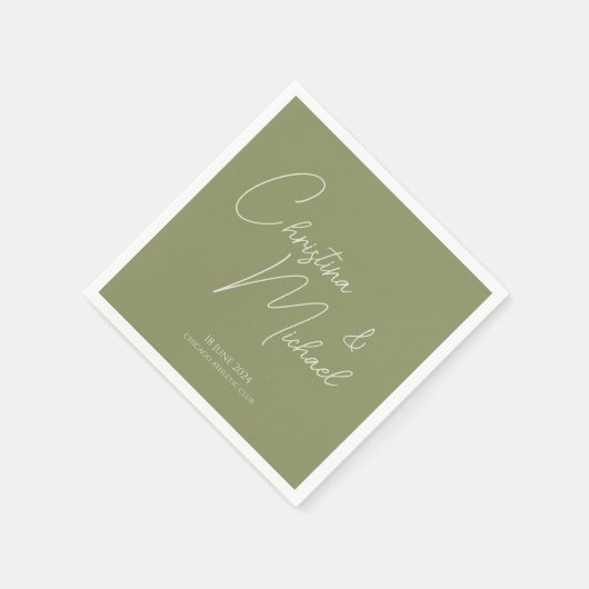 Serviette En Papier Basil ・ Script manuscrit (Coin)