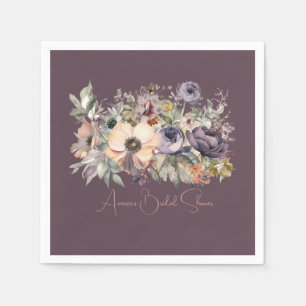 Serviette En Papier Basil Violet Floral Bouquet Douche