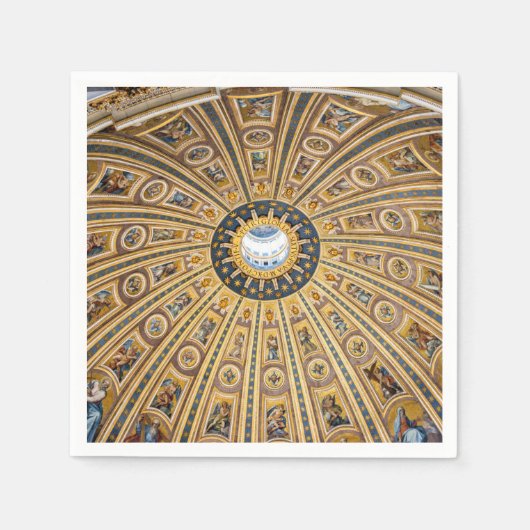 Serviette En Papier Basilique Saint-Pierre Dôme - Vatican, Rome, Itali (Devant)