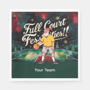 Serviette En Papier Basket bal de Noël thème avec le nom