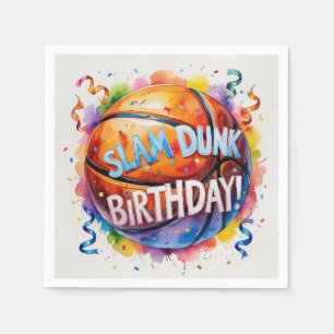 Serviette En Papier Basket-ball Anniversaire Slam Dunk à thème