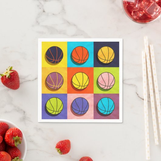 Serviette En Papier Basket-ball Art pop (En situation)