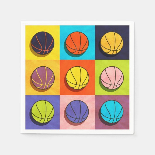 Serviette En Papier Basket-ball Art pop (Devant)
