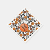 Serviette En Papier Basket-ball d'anniversaire personnalisé (Coin)