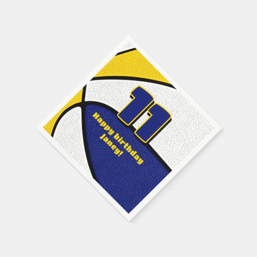 Serviette En Papier basket-ball en or bleu filles garçons (Coin)