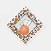 Serviette En Papier Basket-Ball Et Hoop (Coin)