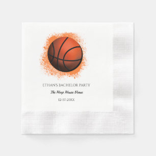 Serviette En Papier Basket-ball / fête d'anniversaire Orange White