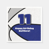 Serviette En Papier basket-ball gris bleu filles garçons (Devant)