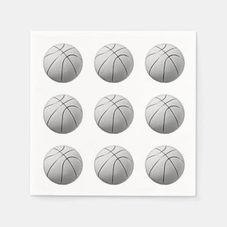 Serviette En Papier Basket-ball noir et blanc