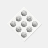 Serviette En Papier Basket-ball noir et blanc (Coin)